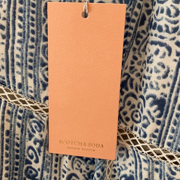 NWT Scotch & Soda Beach Freaks Strappy Flare Cotton/Silk Mini Dress Lace Large - Picture 5 of 16